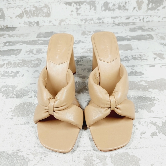 New SCHUTZ Women's Fairy High Leather Heeled  True Beige Sandal H913 - Picture 3 of 13